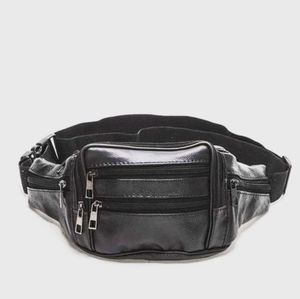 Multi Zippered Genuine Leather Fanny Pack